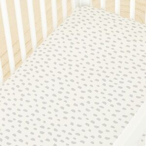 Pottery Barn Kids Grey Brushstroke Dot Crib Sheet